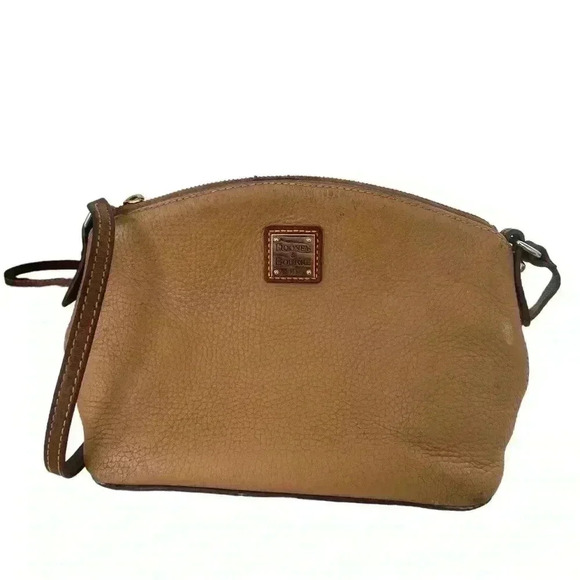 Dooney & Bourke Brown Pebbled Leather Suki Crossbody Purse - Picture 1 of 13